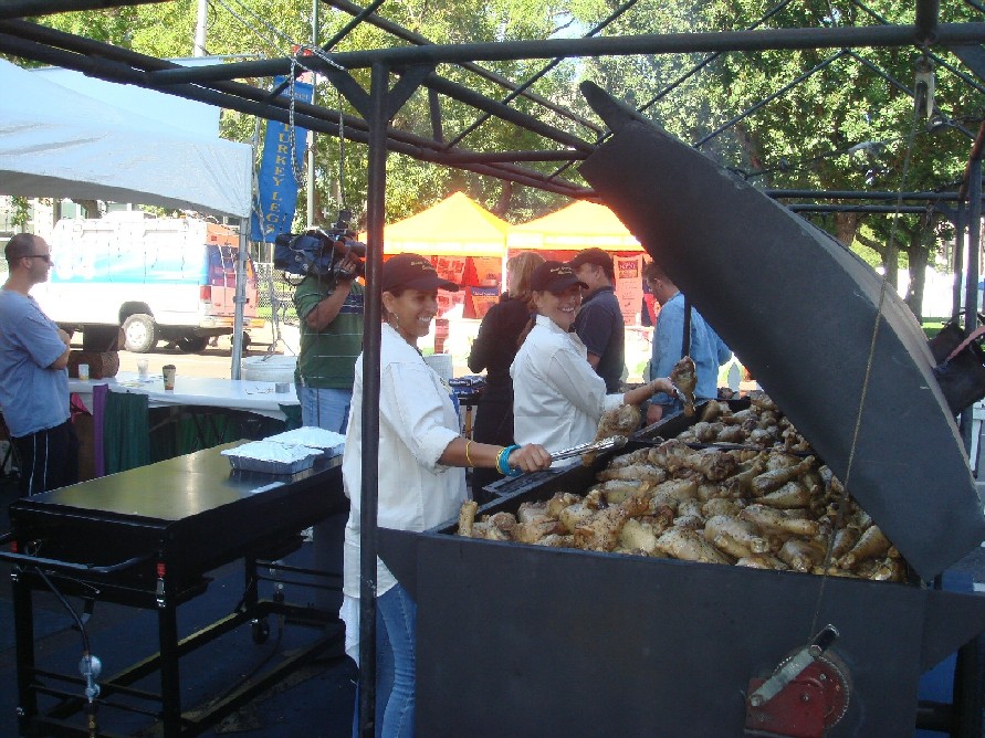 Preparing for 1000's on Channel 4 News at Taste of Colorado